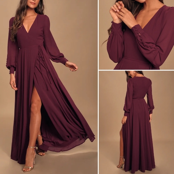 Lulus Dresses & Skirts - Lulu's Victorian aesthetic full length wrap dress XS